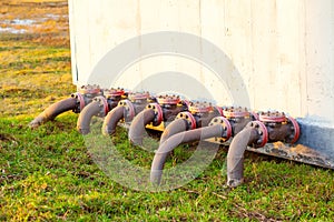 Detail of oil pipeline with valves