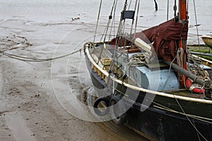 Detail of old coloured boat hulls