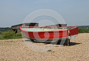 Detail of old coloured boat hulls