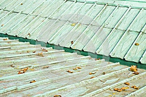 Detail of an old copper roof of the 18th century