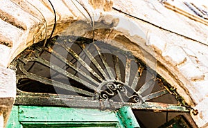 Detail of an old and demaged door photo