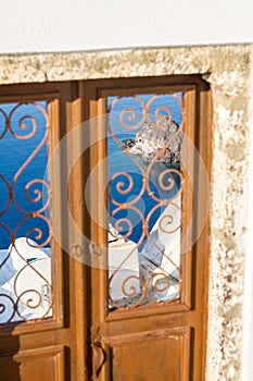 Detail old door in Oia