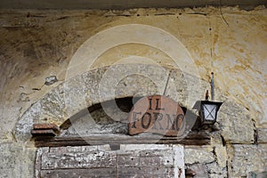 Detail of an old door of an oven photo