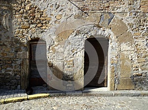 Detail of old doors in Biescas. AragÃ³n. Spain.