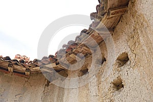 detail of old dovecote in Montealegre de Campos, Tierra de Campos region, Valladolid province, Castilla y Leon, Spain