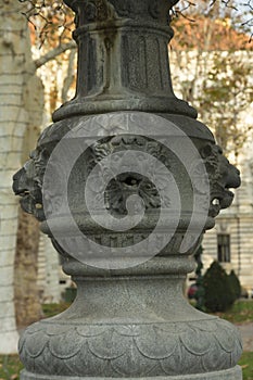 Detail of the old fountain in the autumn