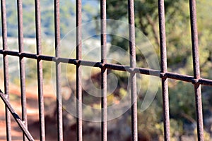 Iron bars forming a fence photo