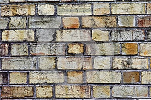 Hand Made Bricks in Old Wall, Background Pattern