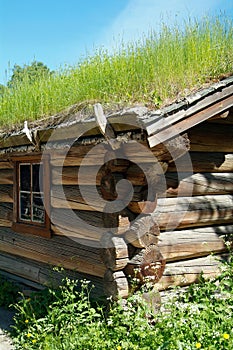 Detail of old log-cabin