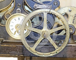 Detail of a old mechanical clock