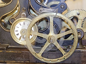 Detail of a old mechanical clock