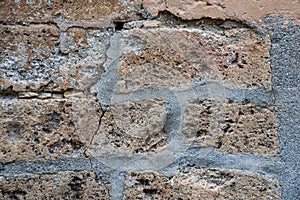 Detail of an old medieval wall, texture