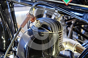 The detail of the old motorcycle