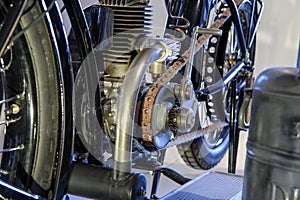 The detail of the old motorcycle