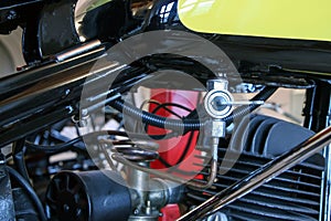 The detail of the old motorcycle