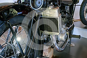 The detail of the old motorcycle