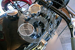 The detail of the old motorcycle