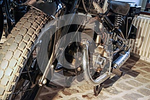 The detail of the old motorcycle