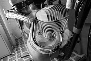 The detail of the old motorcycle