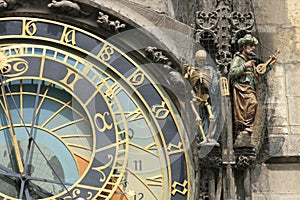 Detail of old prague clock