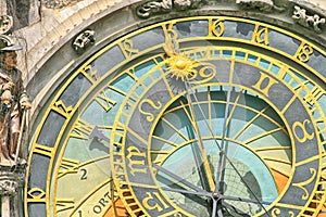 detail of old Prague clock