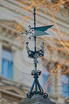 Detail of an old public meteorological station in Zagreb