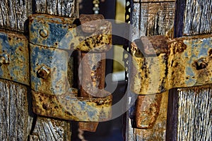 Detail of old rusted machinery in a winery 10