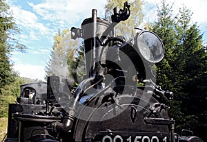 Detail of old steam locomotive