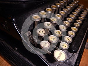 Detail of an old type writer keyboard