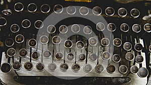 detail of old typewriter keyboard