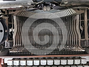 detail of old typing machine