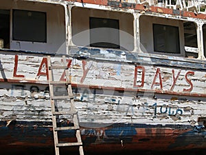 Detail of old used cruise ship