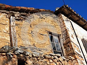 Detail of Old Wattle and Daub Building, Greece
