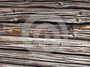 Detail of old wooden beams of rural farm buildings