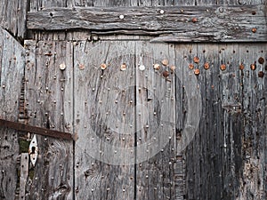 Detail of an old wooden door