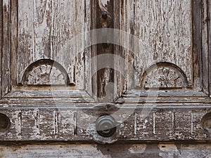 Detail of an old wooden door