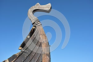 Detail of Old Wooden Viking Boat