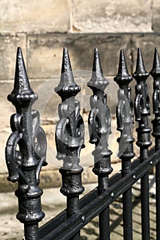 Detail of the old wrought railing