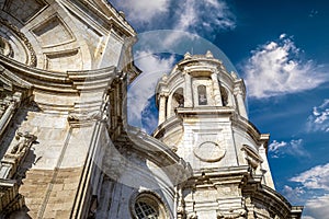 Detail of one of the towers of the cathedral of CÃ¡diz, Andalusia, Spain, photo