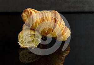 Detail of an open croissant photo