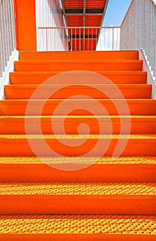 Detail of orange steel stairway