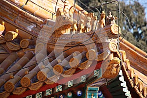 Chinese pavillions in The Summer Palace, Beijing, China. This photo was taken on December 19, 2017