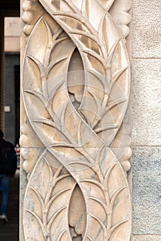 Detail from the ornaments on an Italian building built during the fascist era