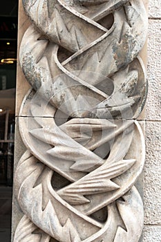 Detail from the ornaments on an Italian building built during the fascist era