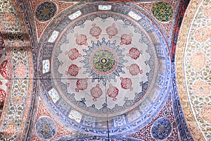 Detail of ornate dome of the Sultan Ahmed or Blue Mosque in Istanbul, Turkey