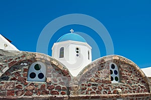 Detail of Orthodox church on the island of Thera(Santorini),