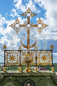 Detail of an orthodox cross, St Peter and Paul church, Peterhof
