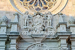 Detail of the Otranto Cathedral facade, Italy