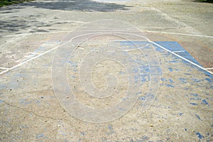 Detail of the outdoor old basketball court