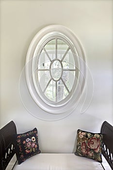 Detail of oval window in home